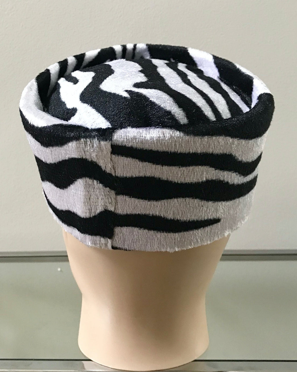 Zebra Print Velvet Hat for Men