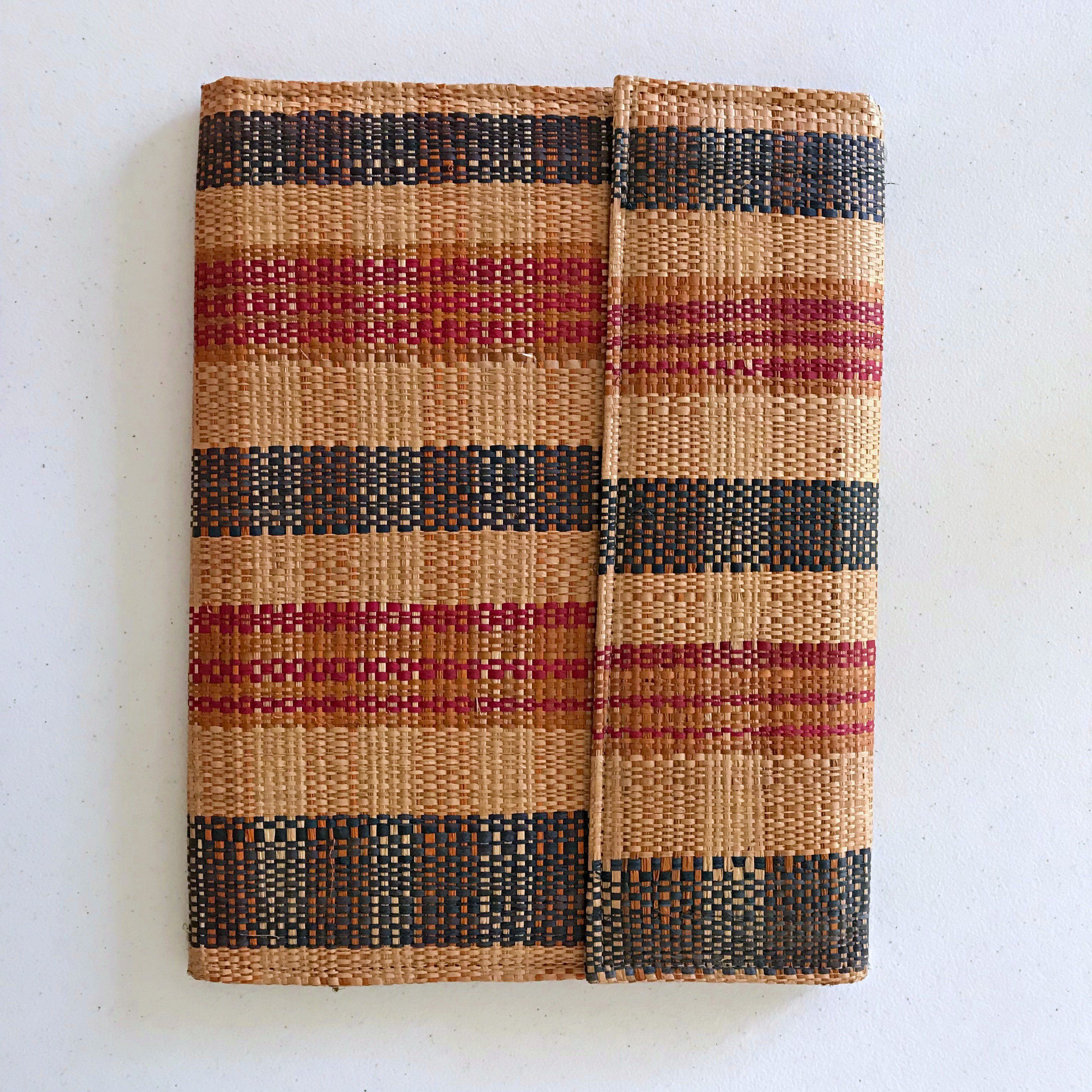 African Handmade Document Holder with Press Buttons Closure (Design/Color Varies)