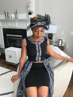 Zona African Print Church Hat - Black