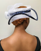 African Print Church Hat - White