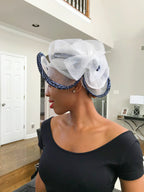 African Print Church Hat - White