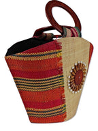 African Handmade Raffia Fibers Basket Handbag
