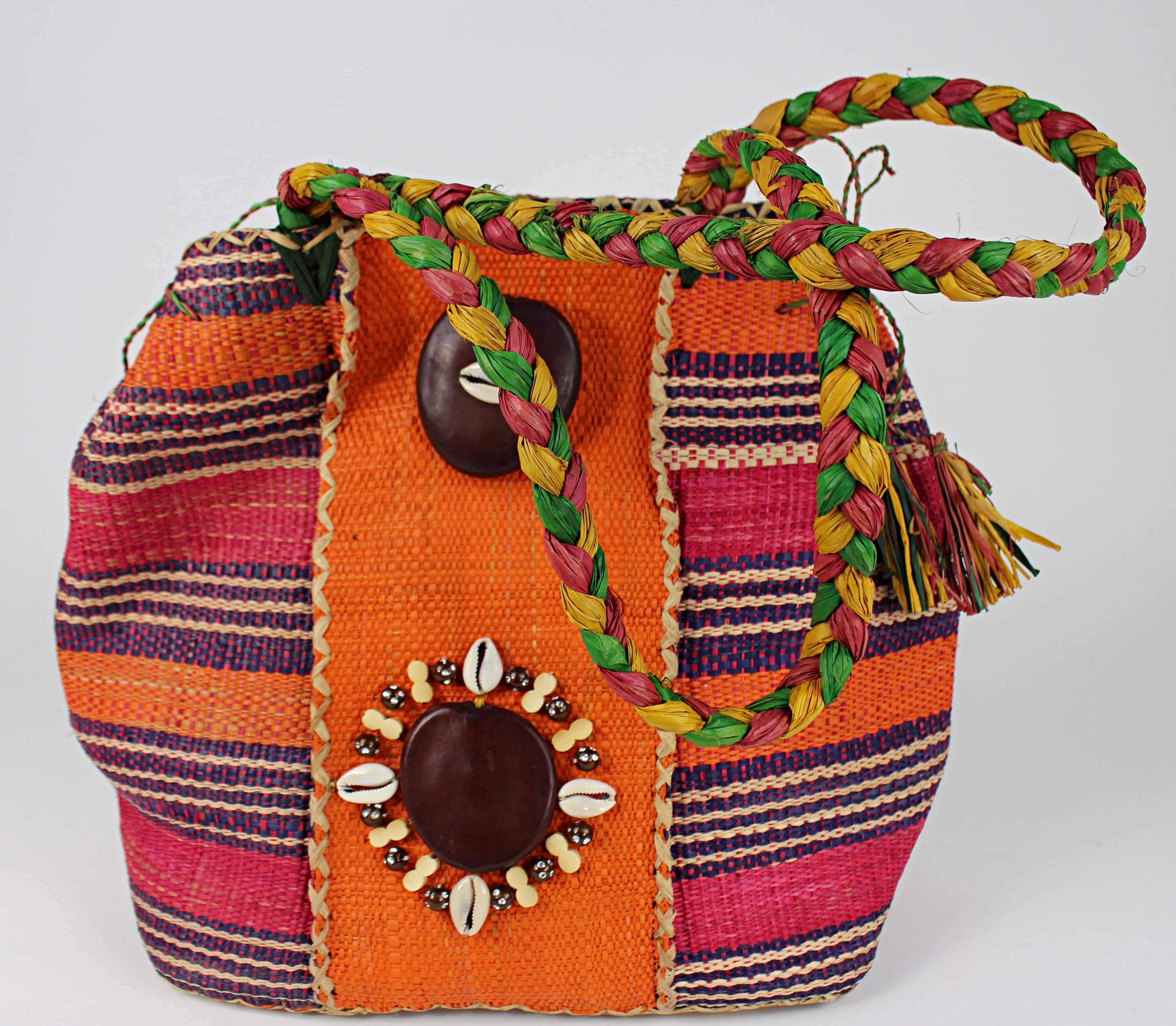 Raffia Fibers Hand Woven Shepherd African Bag