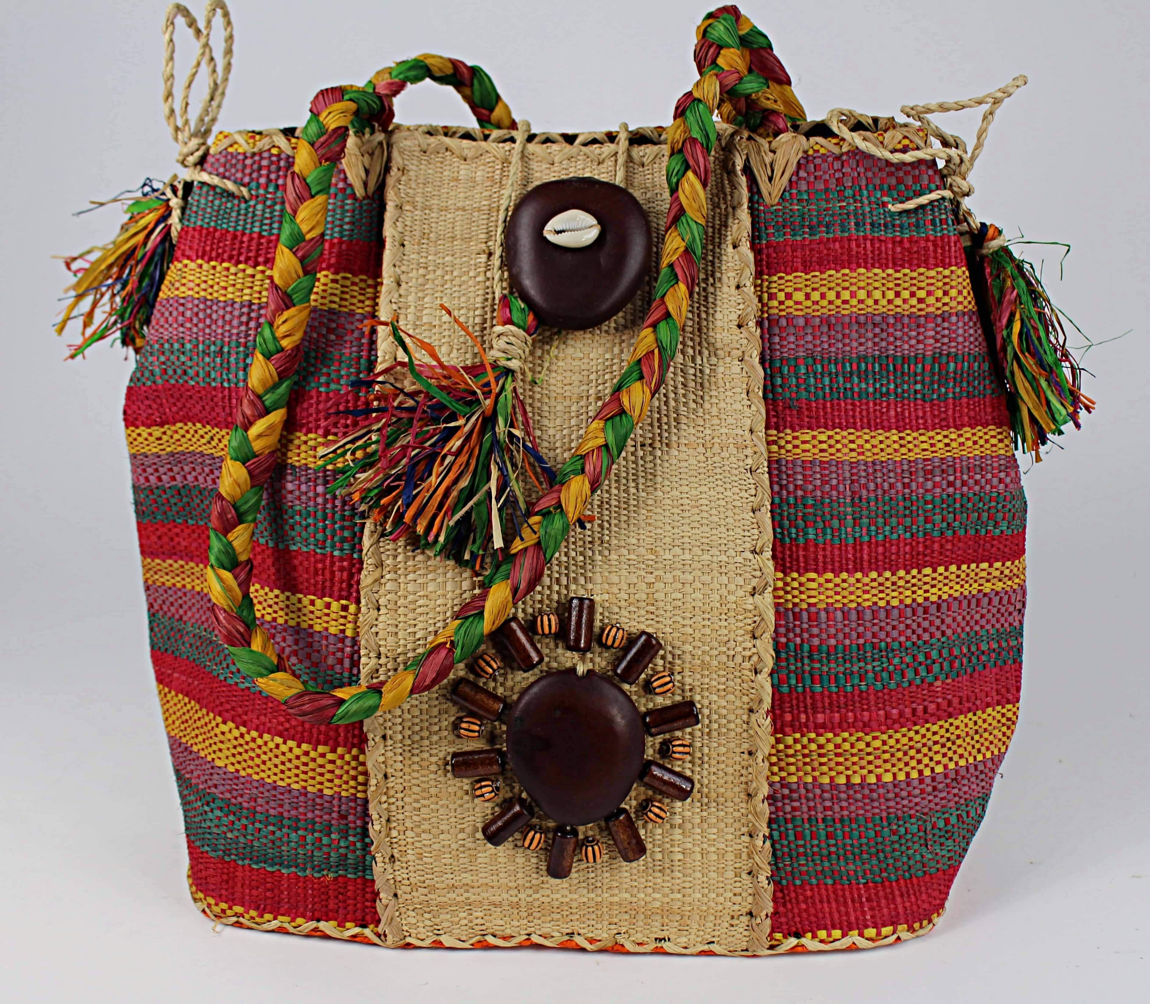 Raffia Fibers Hand Woven Shepherd African Bag