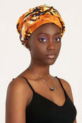 Ayo African Print Headwrap - Orange/Black