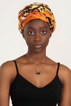 Ayo African Print Headwrap - Orange/Black