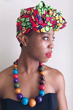 Rosita African Print Headwrap (Green / Red / Yellow)