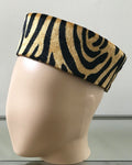 Gold & Brown Print African Kufi Hat for Men