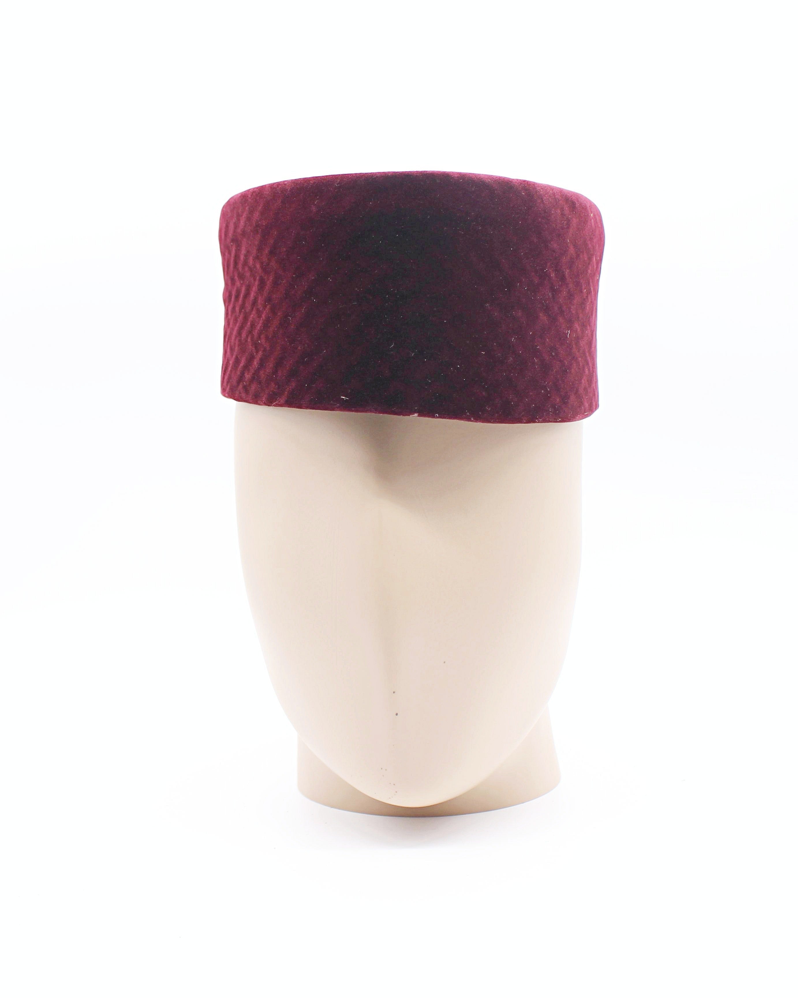 Bordeaux Velvet African Kufi Hat for Men
