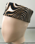 Brown & Silver Print African Kufi Hat for Men