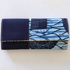 Akin African Print Purse Wallet - Blue