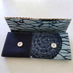 Akin African Print Purse Wallet - Blue