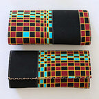 Hadja African Print Purse Wallet - Black / Red