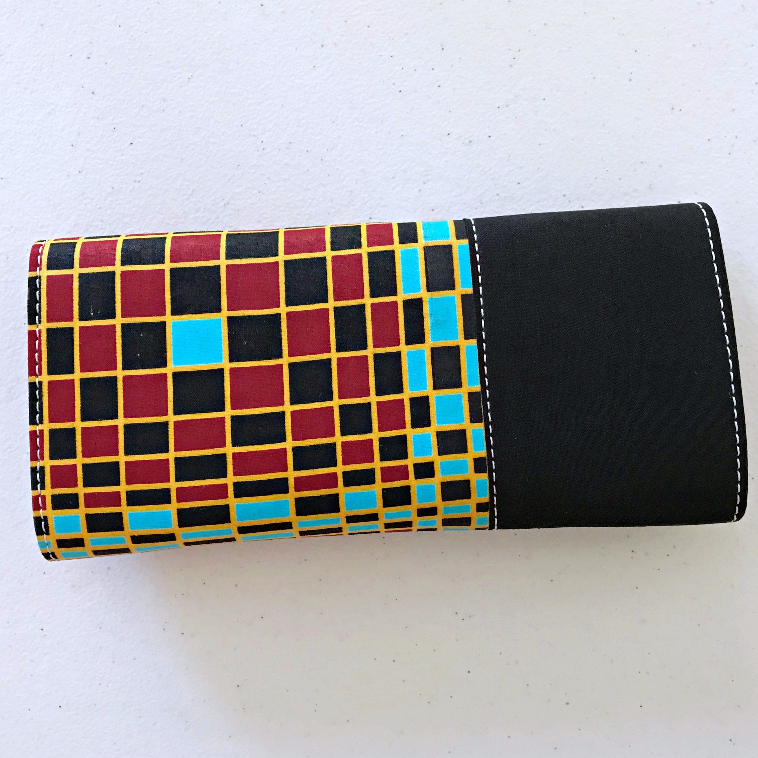 Hadja African Print Purse Wallet - Black / Red