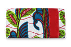 Sacnite African Print Clutch / Ankara Purse Wallet (Floral White)